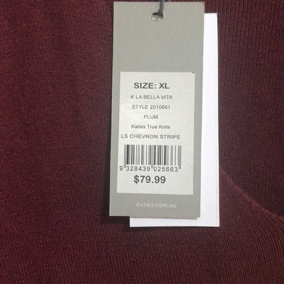 Lovely Katies knit in a rich burgundy. Size XL New with tags - Picture 2 of 3